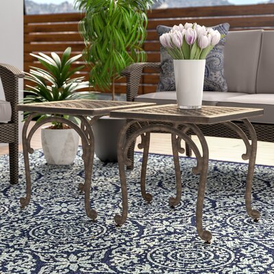 Quitaque Aluminum Side Table by Fleur De Lis Living