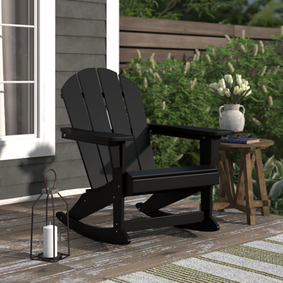 Ravenna HDPE Rocking Adirondack Chair by Beachcrest Home