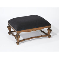 Makai Velvet Rectangle Standard Ottoman by Alcott Hill