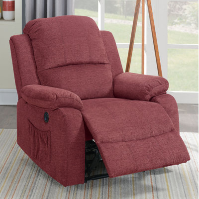 Mahan 23" Wide Velvet Power Standard Recliner by Red Barrel Studio