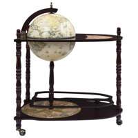 Globe Bar Cart Globe Wine Bar Liquor Bar Cabinet Solid Eucalyptus Wood by Astoria Grand
