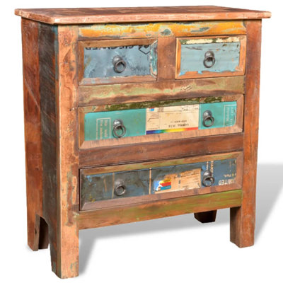 Reclaimed Cabinet Solid Wood with 4 Drawers by World Menagerie