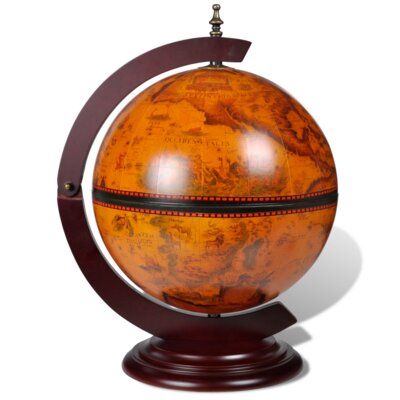 Conyu Globe Wine Bar Tabletop Wine Rack Bar Cabinet Solid Eucalyptus Wood by Charlton Home
