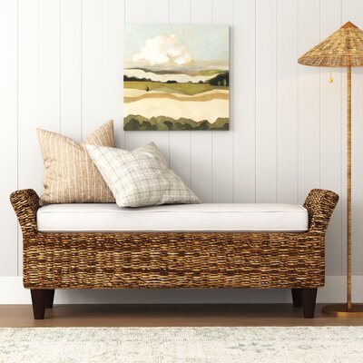 Calne Upholstered Wicker Bench by Sand & Stable