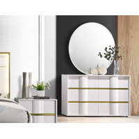 Milly 6 Drawer Double Dresser with Mirror by Orren Ellis