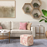 Zoey 18"W Handcrafted Wool and Cotton Cube Pouf by Simpli Home