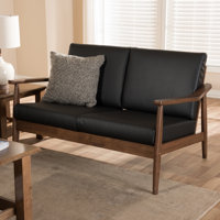 Drogin 50" Faux Leather Square Arm Loveseat
