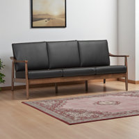 Drogin 72.05" Faux Leather Square Arm Sofa