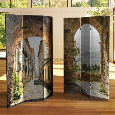 Wimmer 47.25" W x 72" H 3 - Panel Folding Room Divider by World Menagerie