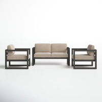 Smith 3 Piece Sofa Seating Group with Sunbrella Cushions by AllModern