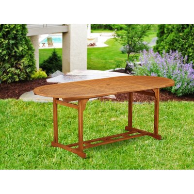 Rahul Extendable Oval Acacia wood Outdoor Dining Table by Longshore Tides