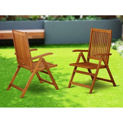 Stuart Folding Patio Dining Armchair by Longshore Tides