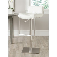 Barber Swivel Upholstery Adjustable Height Bar Stool by Orren Ellis