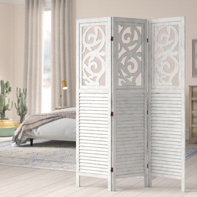 Eloise 50" W x 70" H 3 - Panel Solid Wood Folding Room Divider by Mistana