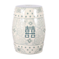 Galliher Double Happiness Chinoiserie Ceramic Garden Stool