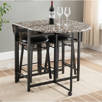 Dunton Breakfast Pub Set, Table & 2 Stools by Winston Porter