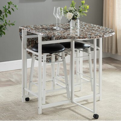 Dunton Breakfast Pub Set, Table & 2 Stools by Winston Porter