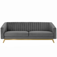 Silver Orchid Puffy Vertical Channel Tufted Velvet Loveseat by Modway