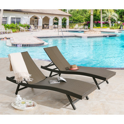 Aluminum Double Chaise Lounge by Wade Logan
