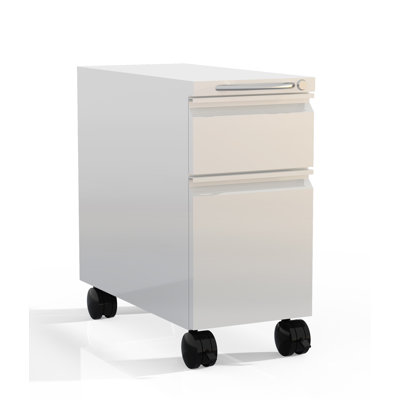 Glenn Steel Mini Pedestal 2-Drawer Mobile Vertical Filing Cabinet by Inbox Zero
