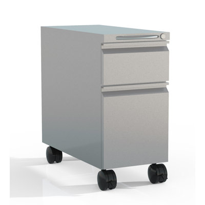 Glenn Steel Mini Pedestal 2-Drawer Mobile Vertical Filing Cabinet by Inbox Zero