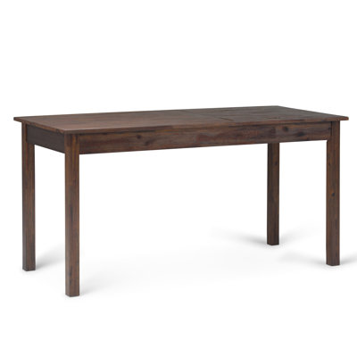 Monroe 60"W Solid Acacia Wood Desk, Rustic Style with Lift-Top Top, USB Ports, and Power Outlet by Simpli Home
