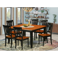 Teressa Butterfly Leaf Rubberwood Solid Wood Dining Set by Alcott Hill