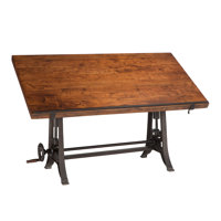 Hackett Solid Wood Height Adjustable Drafting Table by Williston Forge