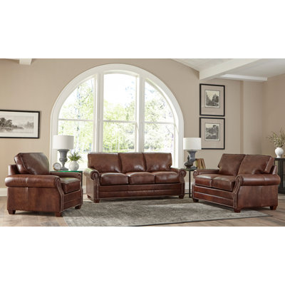 Lyndsey 3 Piece Leather Sleeper Living Room Set