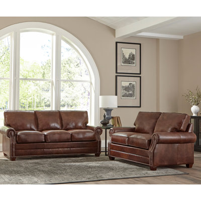 Lyndsey 2 Piece Leather Living Room Set