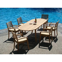 Marissa Luxurious 11 Piece Teak Dining Set by Rosecliff Heights