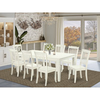 Ladner 8 - Person Rubberwood Solid Wood Dining Set by August Grove