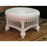 Neves 22" Wide Round Standard Ottoman by August Grove