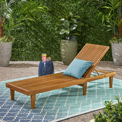 Cadain 78.75" Long Reclining Acacia Single Chaise by The Twillery Co.