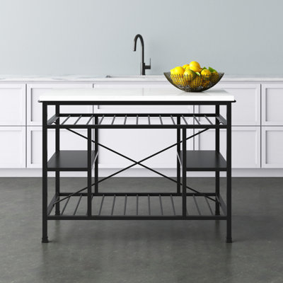 Hodder Prep Table with Marble Top by Wade Logan
