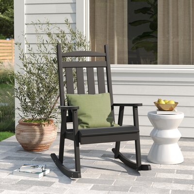 Beda Classic Porch Rocking Solid Wood Chair by Rosecliff Heights