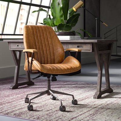 Aneira Industrial Swivel Office Chair with Pneumatic Lift and 5-Star Base by Wade Logan