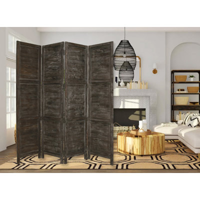 Jay 84" Folding Four Panel Screen Room Divider by Loon Peak
