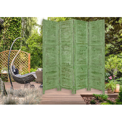Jay 84" Folding Four Panel Screen Room Divider by Loon Peak
