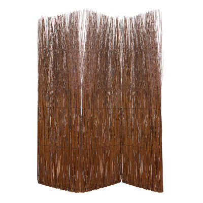 Ramon 63" W x 84" H 3 - Panel Bamboo/Rattan Folding Room Divider by Loon Peak