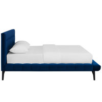 Julia Queen Biscuit Tufted Upholstered Fabric Platform Bed by Modway