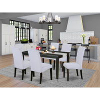 Tiara 7 - Piece Rubberwood Solid Wood Dining Set by Winston Porter