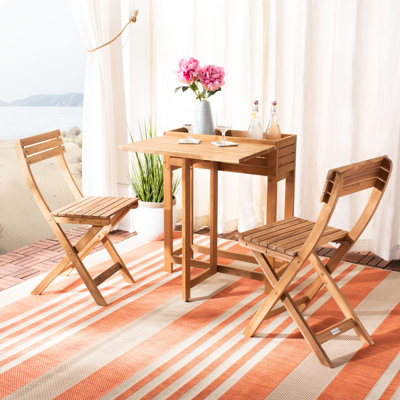 Volpe Flower 3 Piece Teak Bistro Set