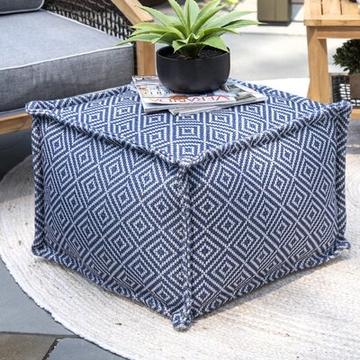 Fraire 20" Square Geometric Pouf Ottoman by Corrigan Studio