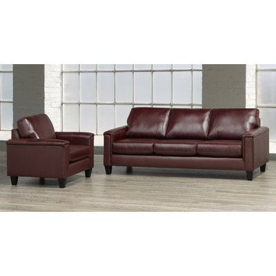 Deboer 2 Piece Genuine Leather Living Room Set by Darby Home Co