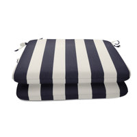 Casual Cushion Stripe SunbrellaFabric 2-Piece Indoor/Outdoor Seat Pad Cushion by Wildon Home