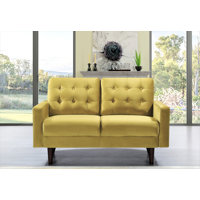 Brien 74.8" Velvet Square Arm Sofa by Mercer41