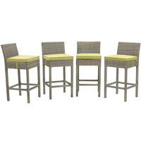 Conduit Bar Stool Outdoor Patio Wicker Rattan Set of 4 by Modway