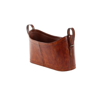 Victor Harbor Real Leather Magazine Rack by Union Rustic