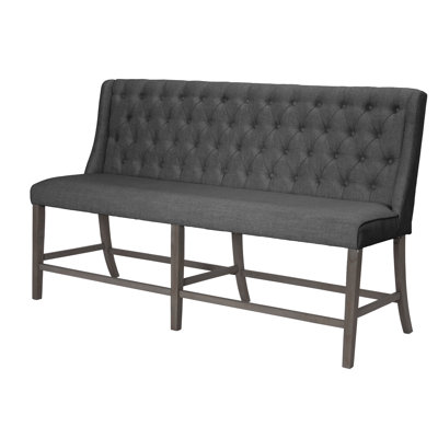 Elisa Linen Tufted Counterheight Dining Bench by Gracie Oaks